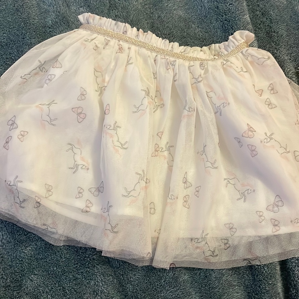 Neutral color unicorn & butterfly tutu, size 2t.